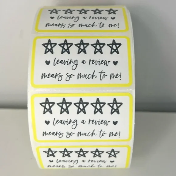 Leave a review stickers | 100 Thank you stickers  Packaging Supplies NEW - Picture 6 of 12
